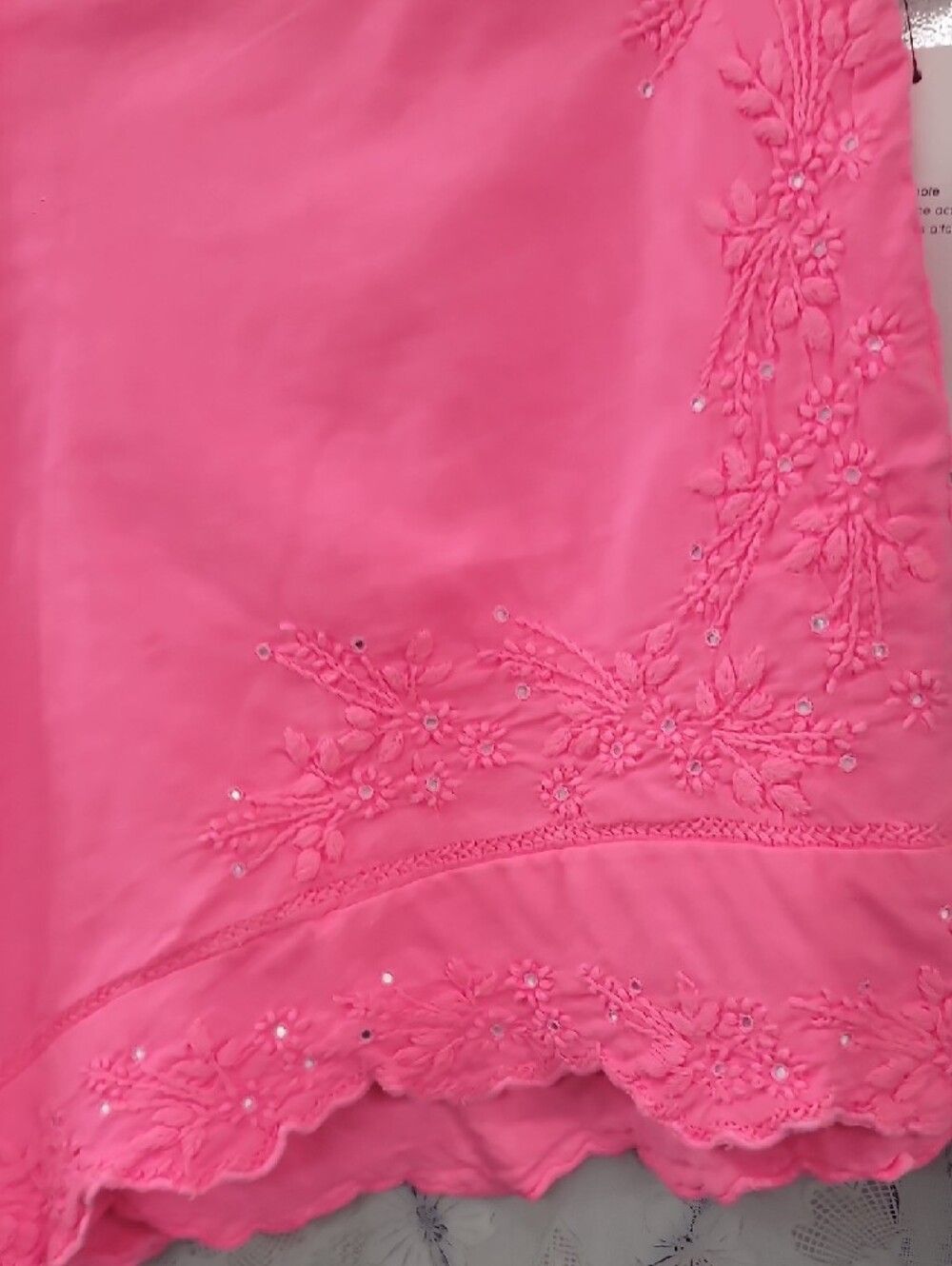 Juliet Dunn Nwt London Neon Pink Embroidered Scallop Hem Shorts Size 8/10 — image 4 of 8